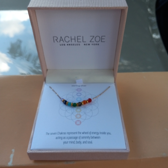 RACHEL ZOE NECKLACE CHAKRA BEADS STERLING SILVER HEALING ENERGY STONES - Picture 6 of 6